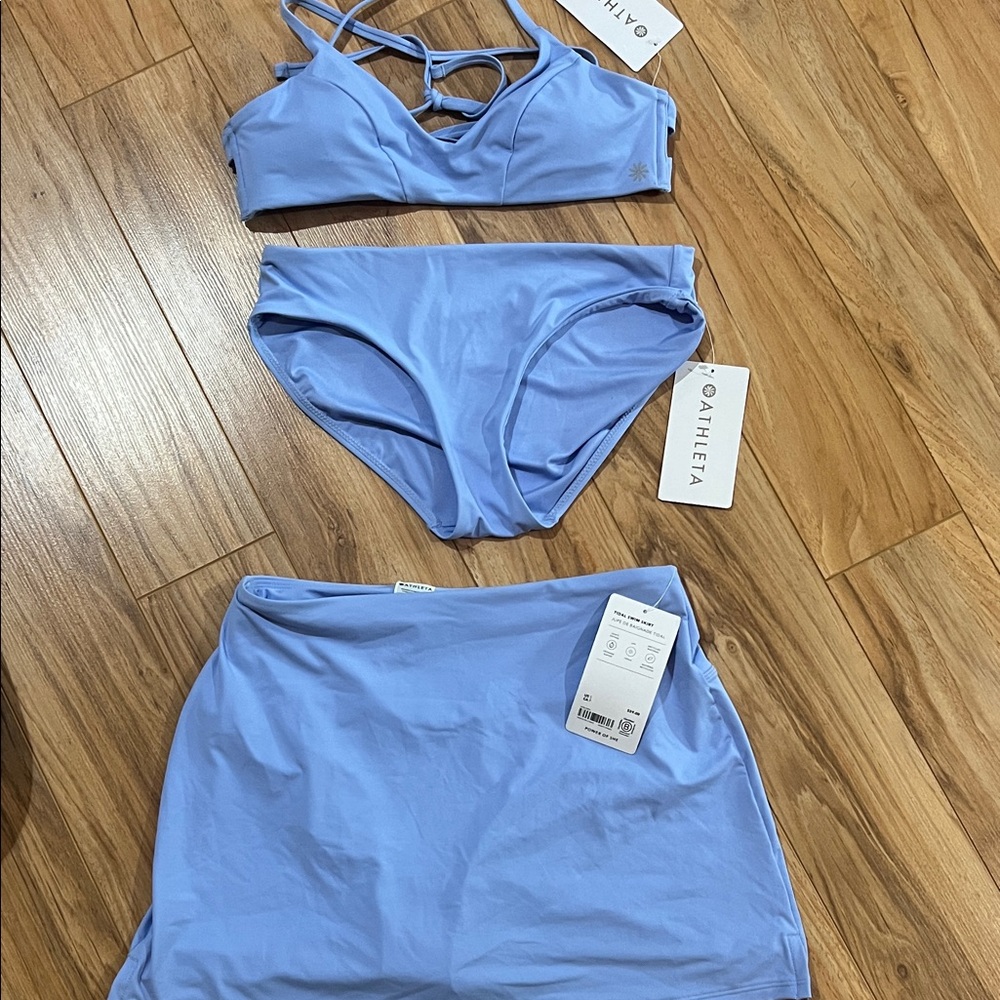 Athleta Periwinkle Bikini Set with Skirt